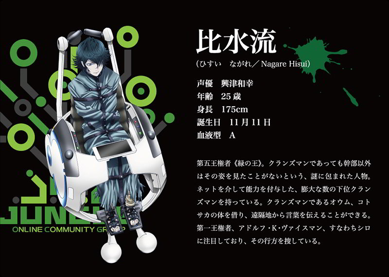K-2nd-Season-Visuals-and-Additional-Cast-Revealed-Main-Cast-Character-Design-green-king-nagare-hisui