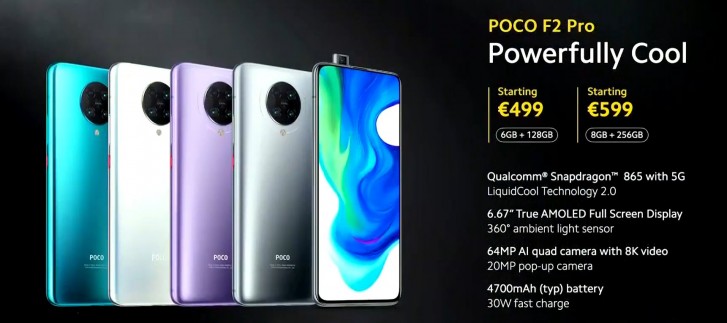 Poco F2 Pro diluncurkan dengan chipset S865, layar Super AMOLED 6,67 'dan kamera 64MP