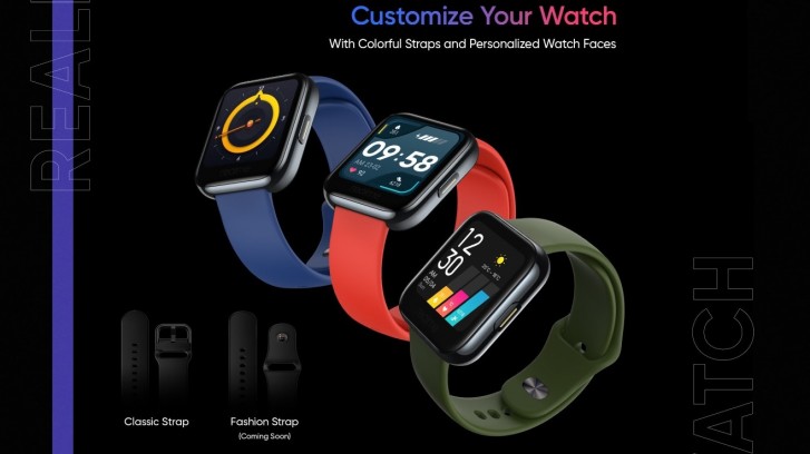 Desain dan fitur Realme Watch terungkap: layar sentuh berwarna, tali warna-warni, dan monitor detak jantung