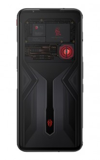 Transparan nubia Red Magic 5G depan, samping, dan belakang