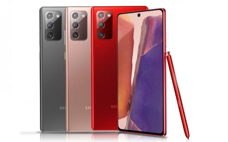Samsung menjual Mystic Red Galaxy Note20 di Korea Selatan