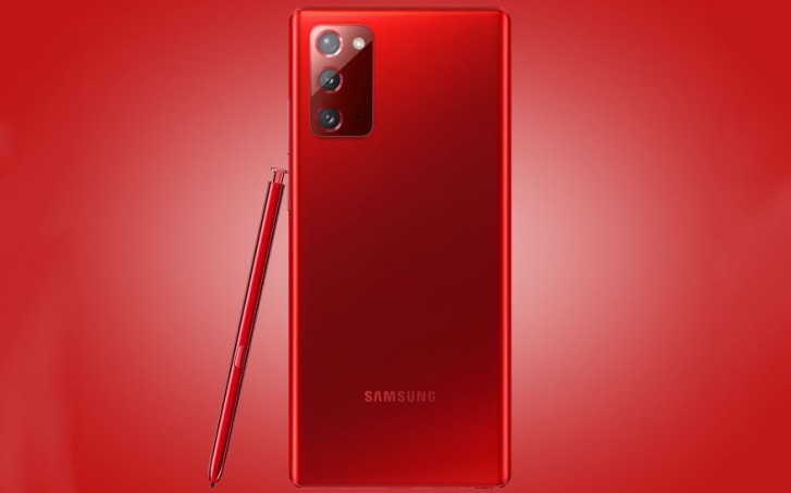 Samsung menjual Mystic Red Galaxy Note20 di Korea Selatan