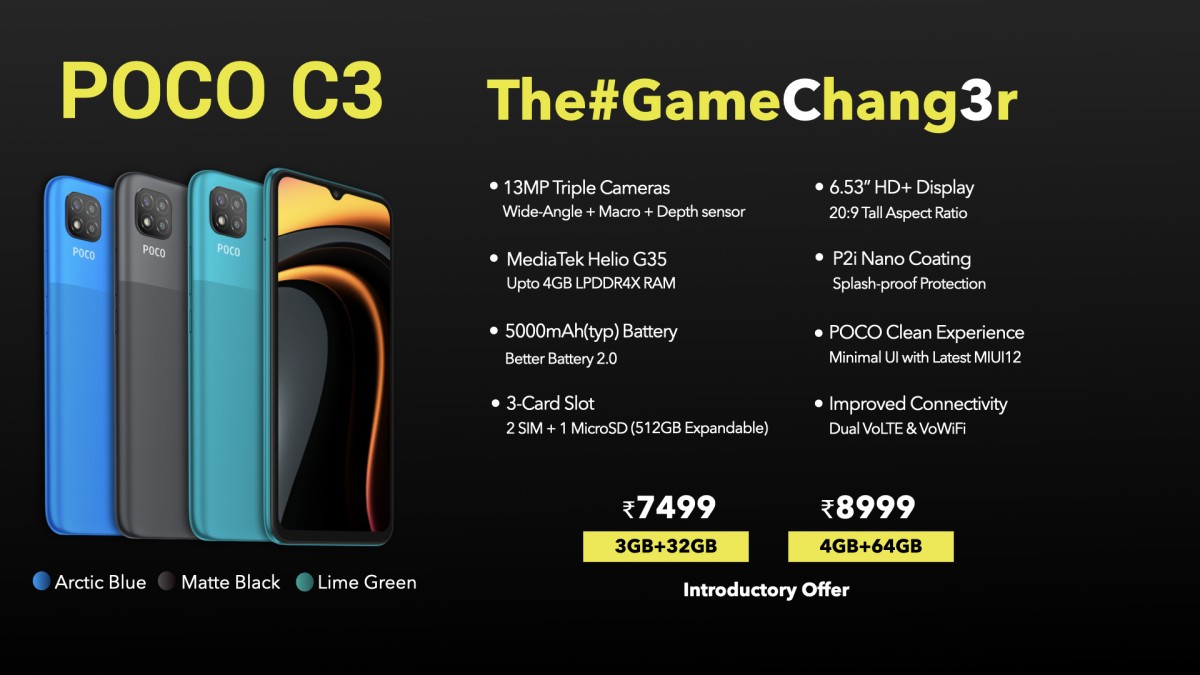 Poco C3 debutnya sebagai Poco paling terjangkau yang pernah ada dengan harga INR 7.499