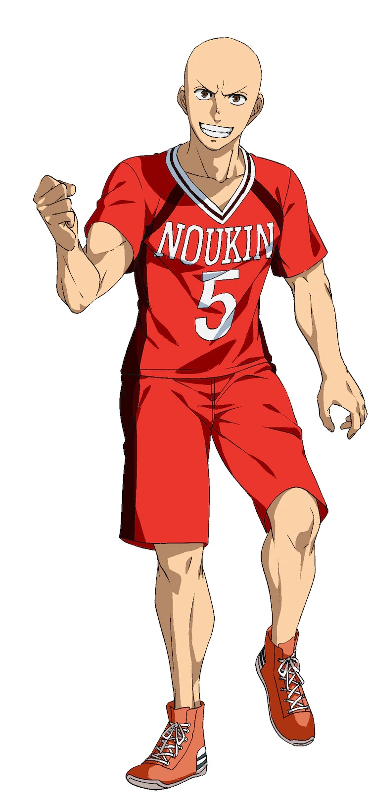 Visual karakter Souma Azemichi, anggota kecil tapi kuat dari klub kabaddi SMA Noukin. Souma cukup berotot meski bertubuh kecil, dan kepalanya dicukur.