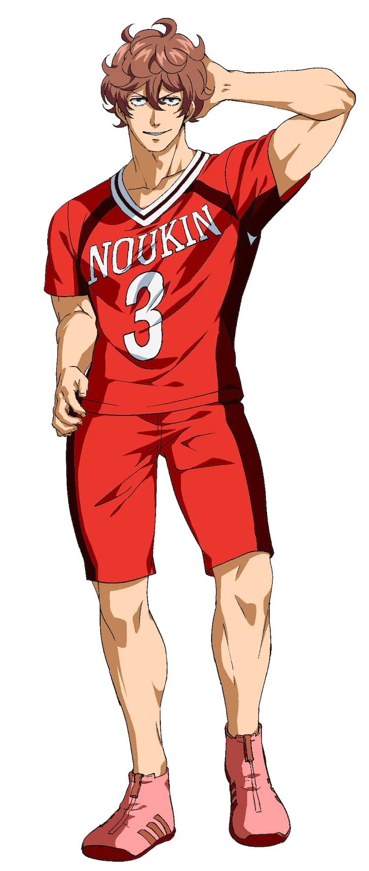 Pengaturan karakter Kyouhei Misumi, mantan berandalan yang menjadi anggota klub kabaddi Sekolah Menengah Noukin, dari anime TV Kabaddi yang akan datang.