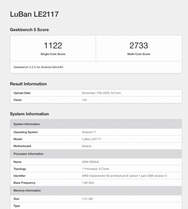 Hasil OnePlus 9 Pro Geekbench
