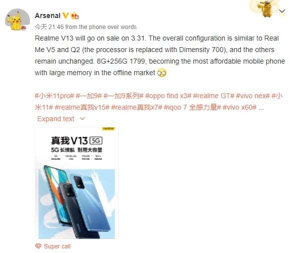 Spesifikasi Realme V13