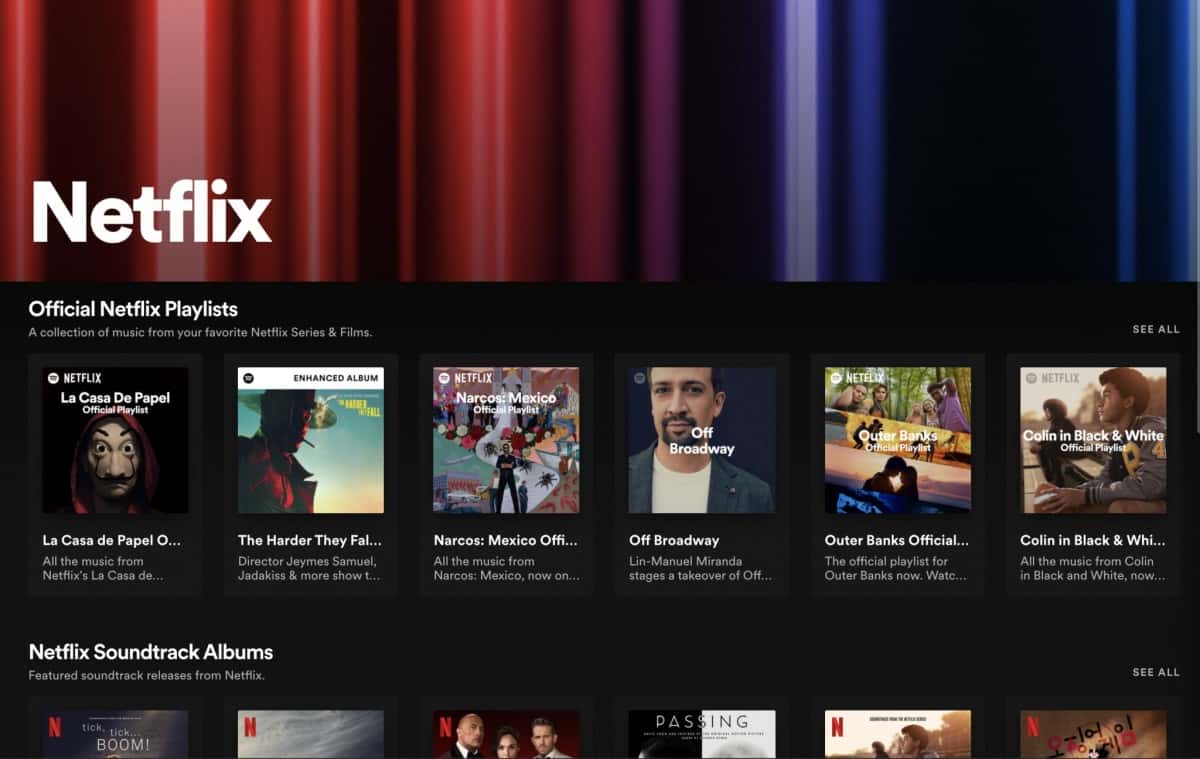 Spotify berkolaborasi dengan Netflix untuk meluncurkan Netflix Hub baru