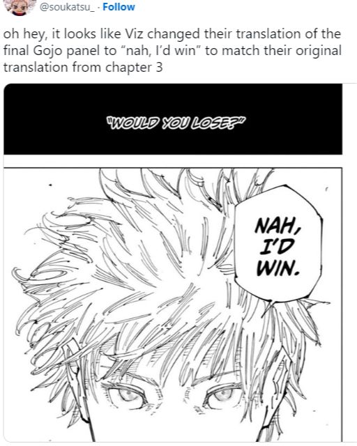 Manga Jujutsu Kaisen Menyesuaikan Dialog Gojo Setelah Dikritik Penggemar