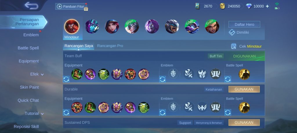 Build Hero Minotaur! Revamp Emblem Hadirkan Perubahan Permainan Yang Menarik Di Mobile Legends: Bang Bang