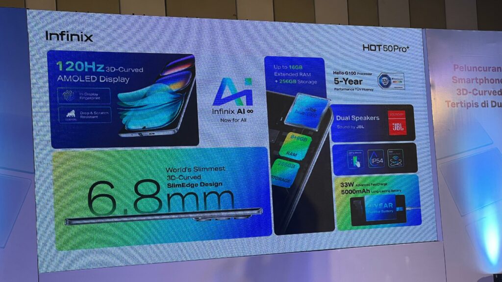 Infinix Resmi Luncurkan Hot 50 Pro+ Smartphone 3d Curved Slimedge Tertipis Di Dunia, Harga 2 Jutaan