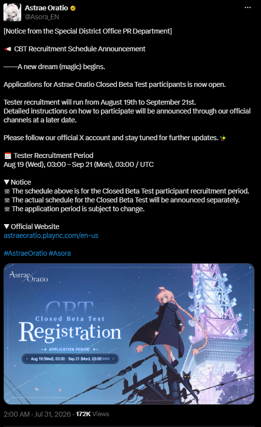 Astrae Oratio Buka Pendaftaran Cbt Perdana Pada 19 Agustus, Rpg Gacha Besutan Mantan Developer Blue Archive
