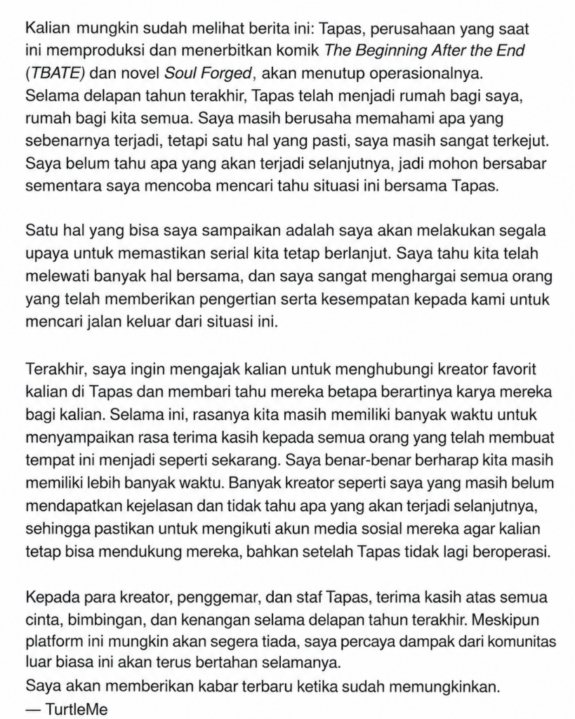 Kreator The Beginning After The End Buka Suara Soal Penutupan Tapas